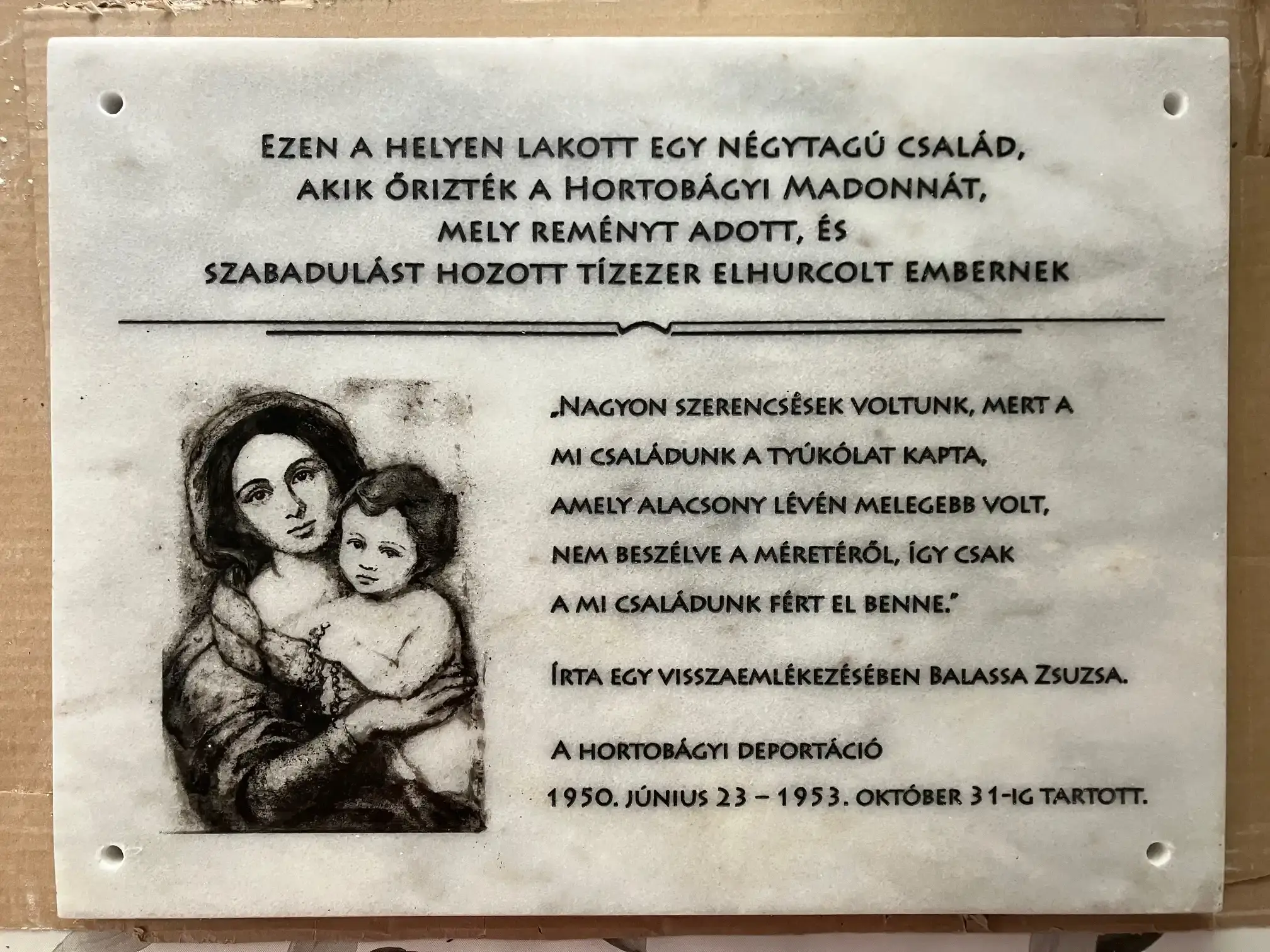 Emléktáblák – 6. alkotás
